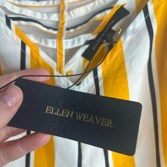 Ellen‎ Weaver NWT Spaghetti Strap Wide Leg Boho Striped Jumpsuit Size Small - Picture 9 of 12